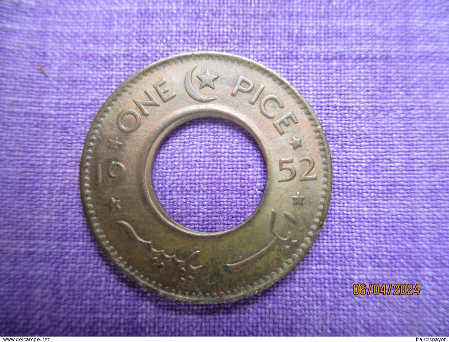 Pakistan: 1 Pice 1952 - Pakistan