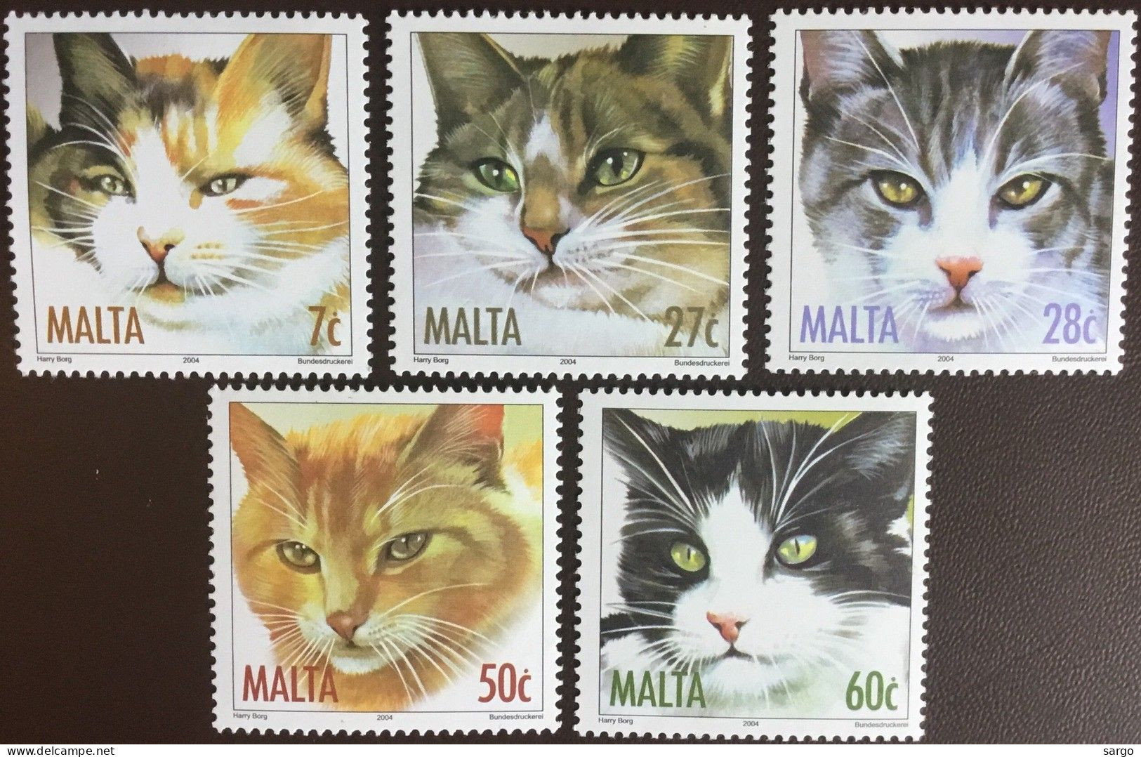 MALTA - 2004  - FAUNA - ANIMALS -  CAT - CATS - GATTI - 5 V - MNH - - Katten