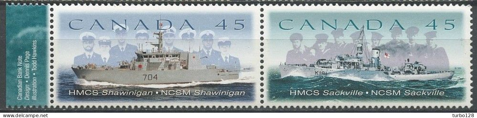 CANADA 1998 N° 1618/1619 ** Neufs MNH Superbes C 2 € Bateaux Ships Vaisseaux Marine Canadienne Corvette NCSM - Unused Stamps