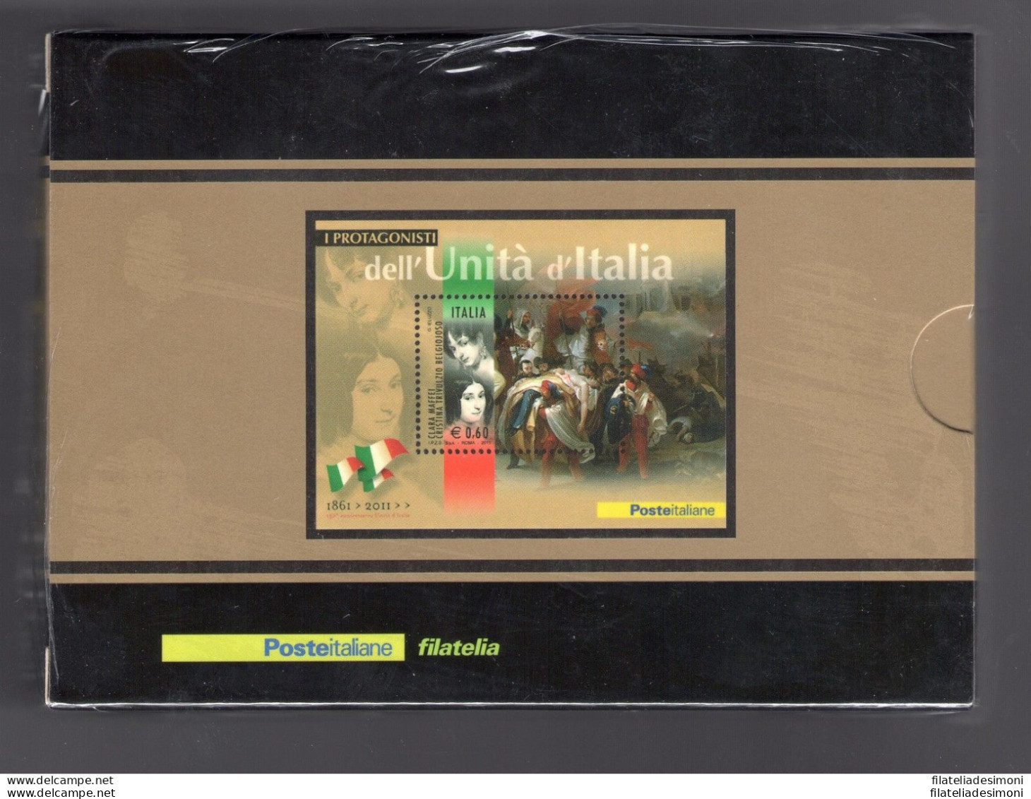 2011 Italia - 150 Anniversario Unità D'Italia , Foglietto In Argento Clara Maff - Blocks & Sheetlets