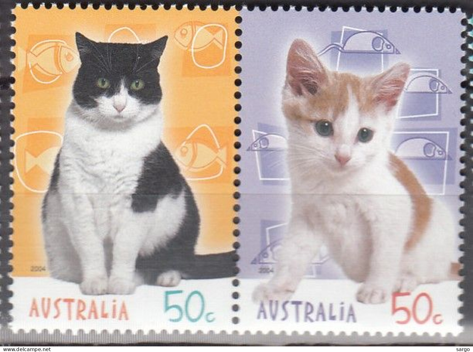 AUSTRALIA - 2004  - FAUNA - ANIMALS -  CAT - CATS - GATTI - 2 V - MNH - - Hauskatzen