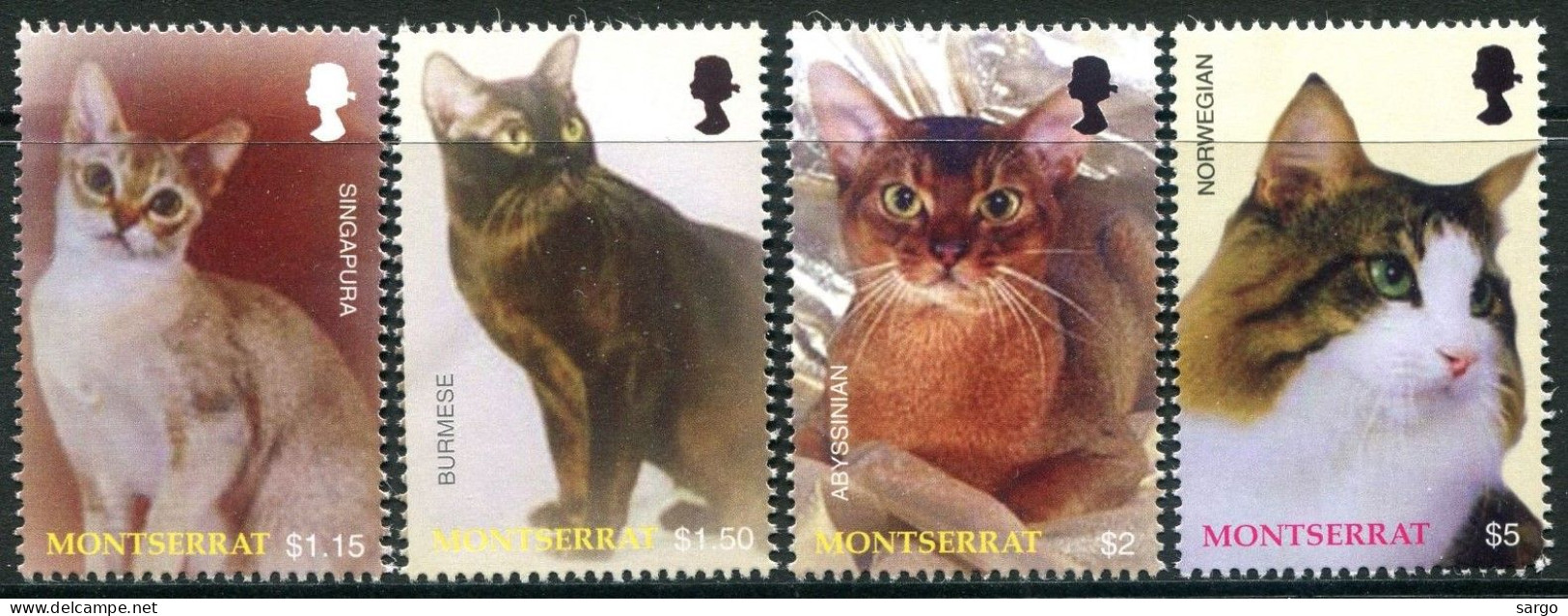 MONTSERRAT - 2004  - FAUNA - ANIMALS -  CAT - CATS - GATTI - 4 V - MNH - - Chats Domestiques