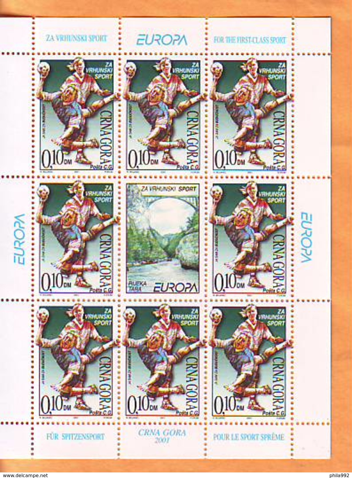 Montenegro 2001 Y Sport Handball For First-class Sport Minisheet MNH - Montenegro