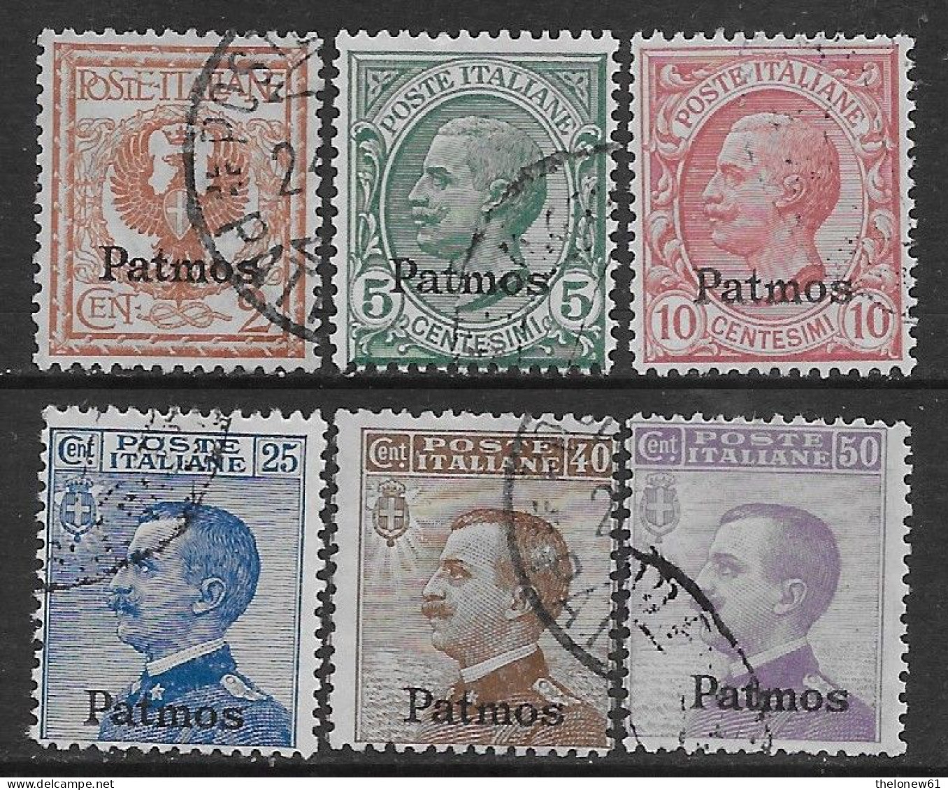 Italia Italy 1912 Colonie Egeo Patmo Effigie 6val Sa N.1-3,5-7 US - Aegean (Patmo)