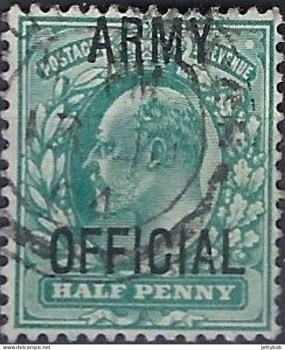 GB 1902 KEVII Army Use 0.5d + 1d Overprinted ARMY OFFICIAL Used (2 Scans) - Dienstzegels