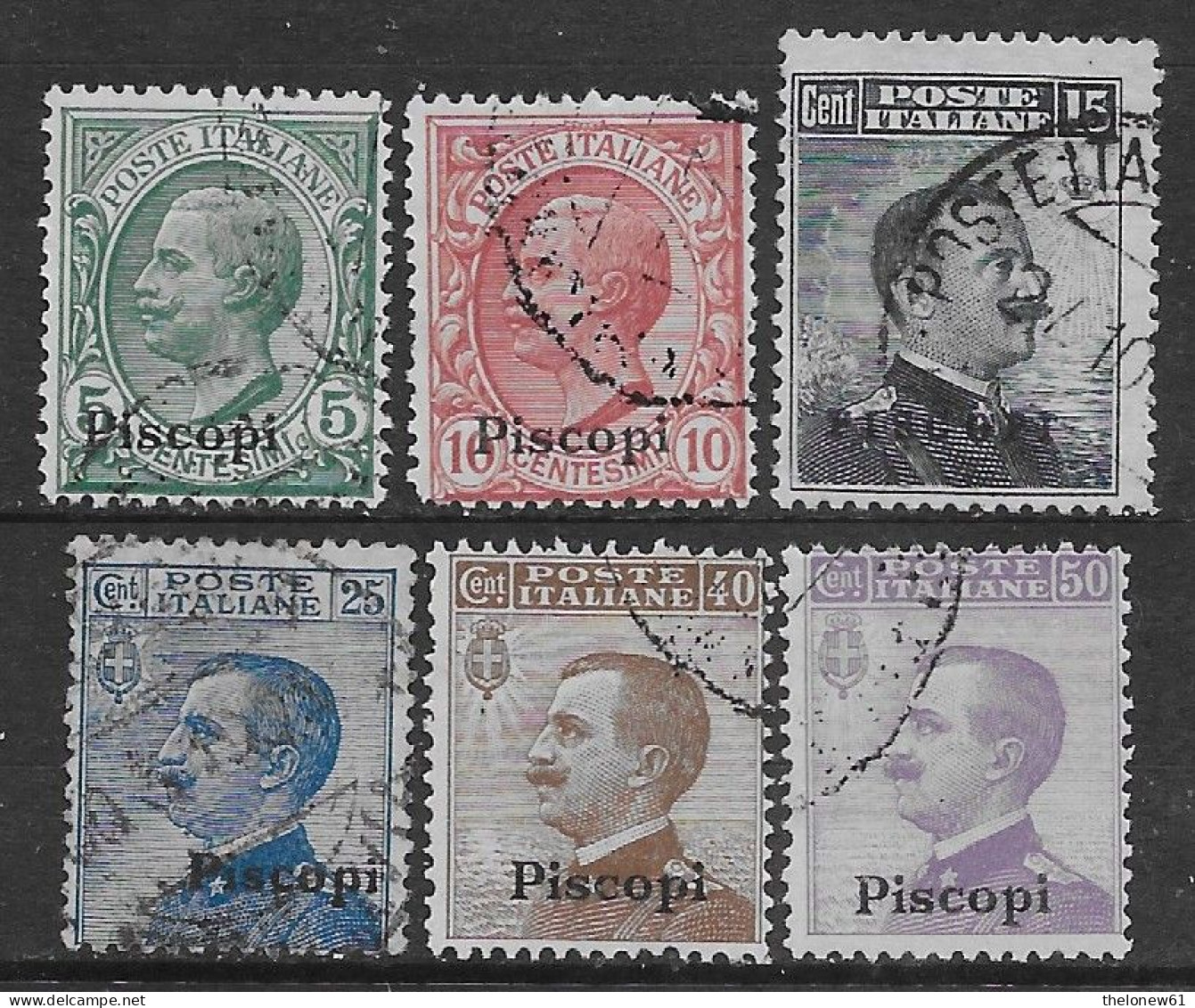 Italia Italy 1912 Colonie Egeo Piscopi Effigie 6val Sa N.2-7 US - Ägäis (Piscopi)