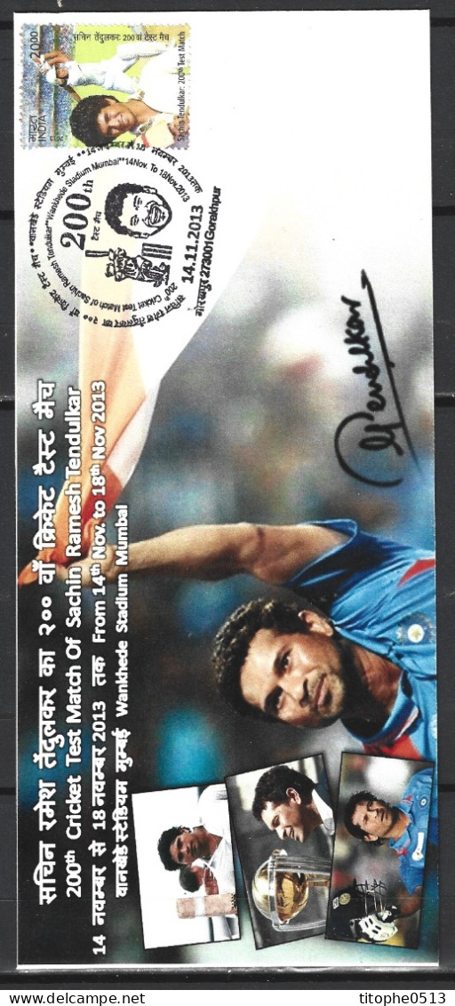 INDE. Superbe Enveloppe Commémorative De 2013. Sachin Ramesh Tendulkar. - Cricket