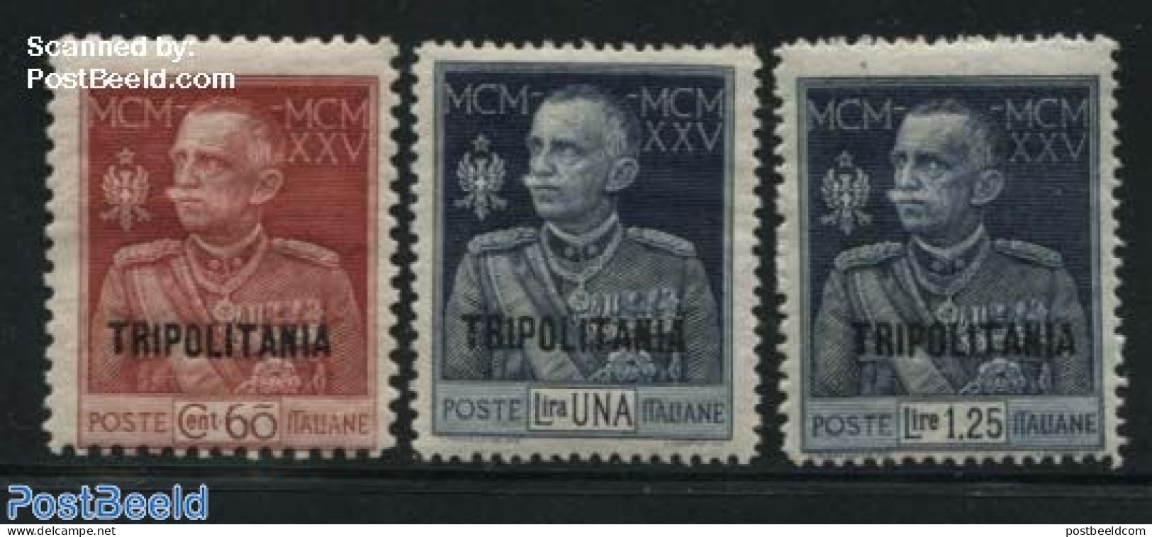 Italian Lybia 1925 Tripoli, King Victor Emanuel III 3v, Mint NH - Tripolitaine