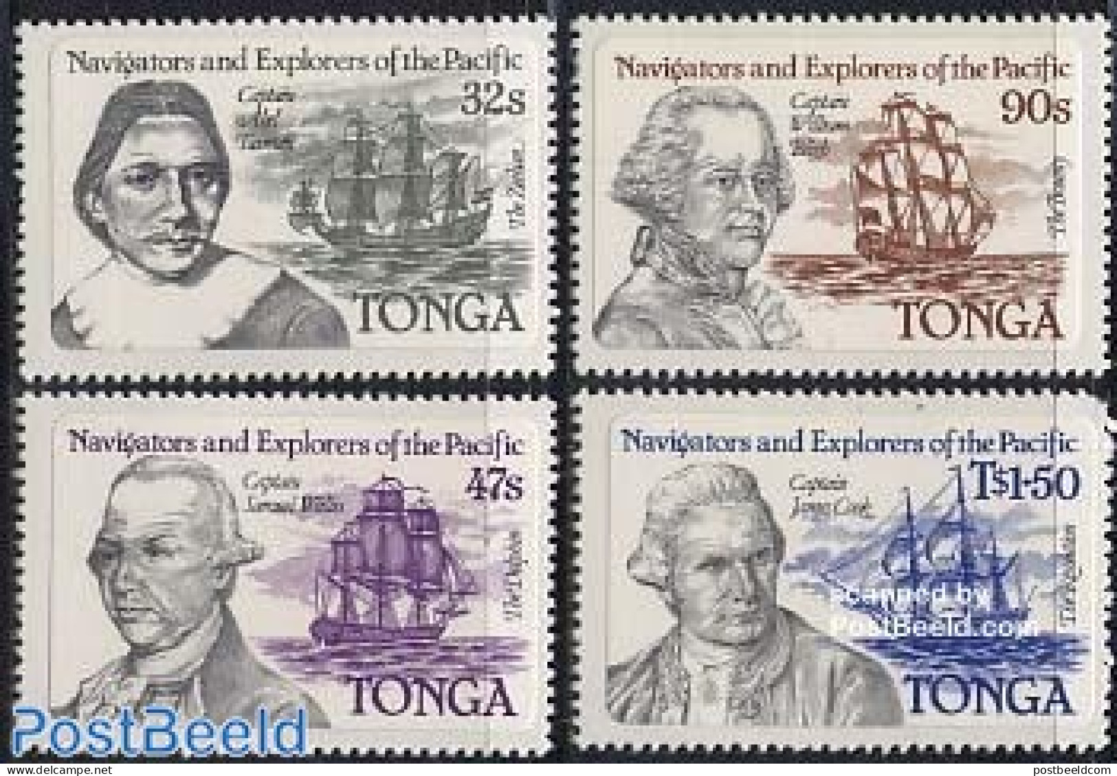 Tonga 1984 Navigators 4v, Mint NH, History - Transport - Explorers - Ships And Boats - Exploradores