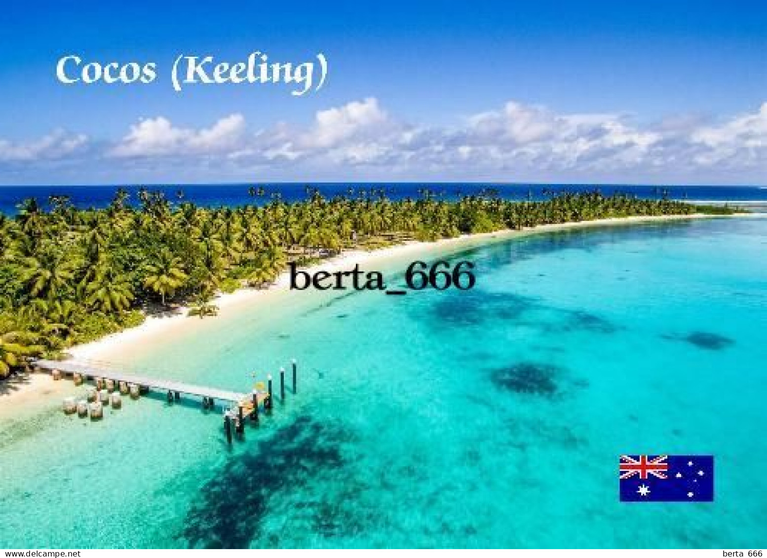 Cocos (Keeling) Islands View Palm Trees New Postcard - Islas Cocos (Keeling)