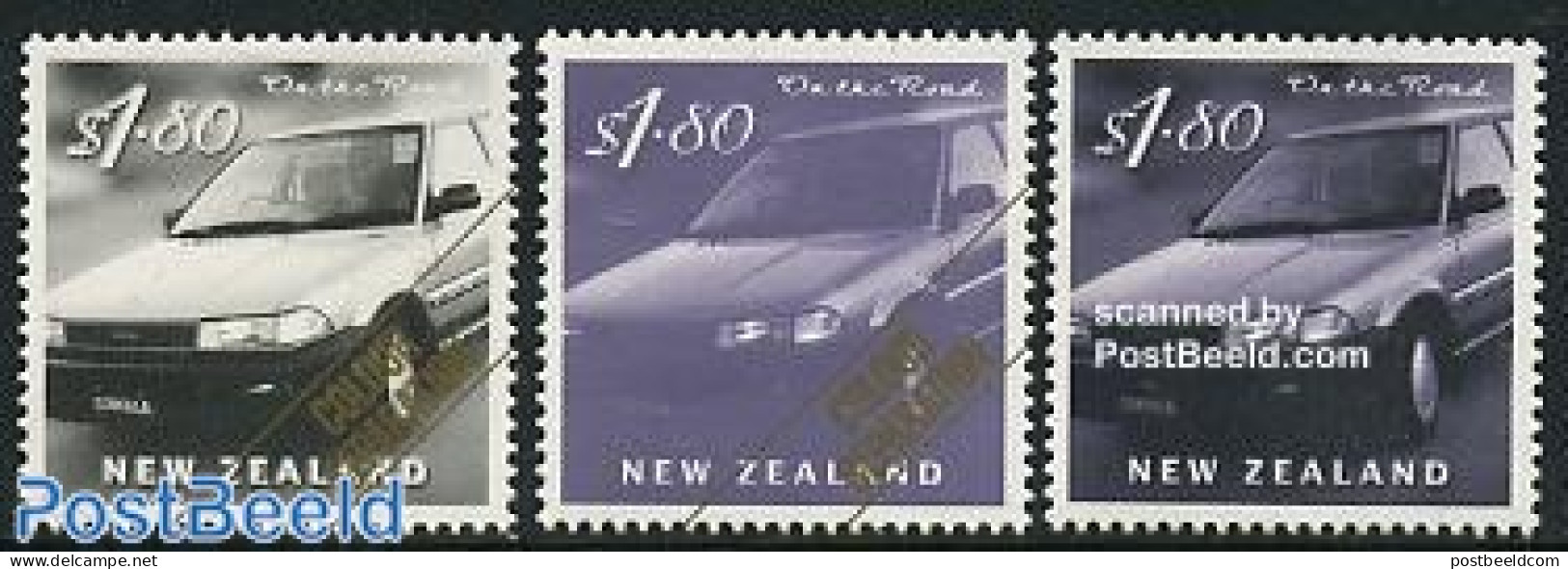 New Zealand 2000 Automobile Colour Separation 2v+final Stamp, Mint NH, Transport - Automobiles - Neufs