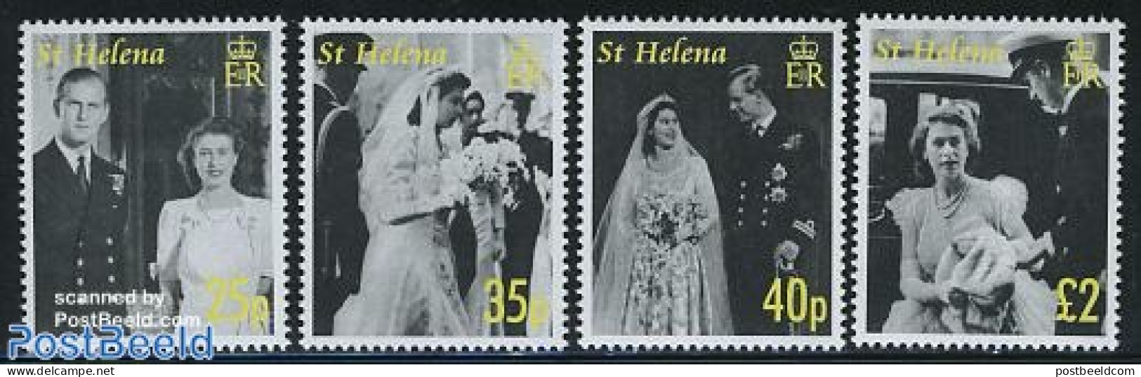 Saint Helena 2007 Elizabeth II 60th Wedding Anniversary 4v, Mint NH, History - Kings & Queens (Royalty) - Familias Reales