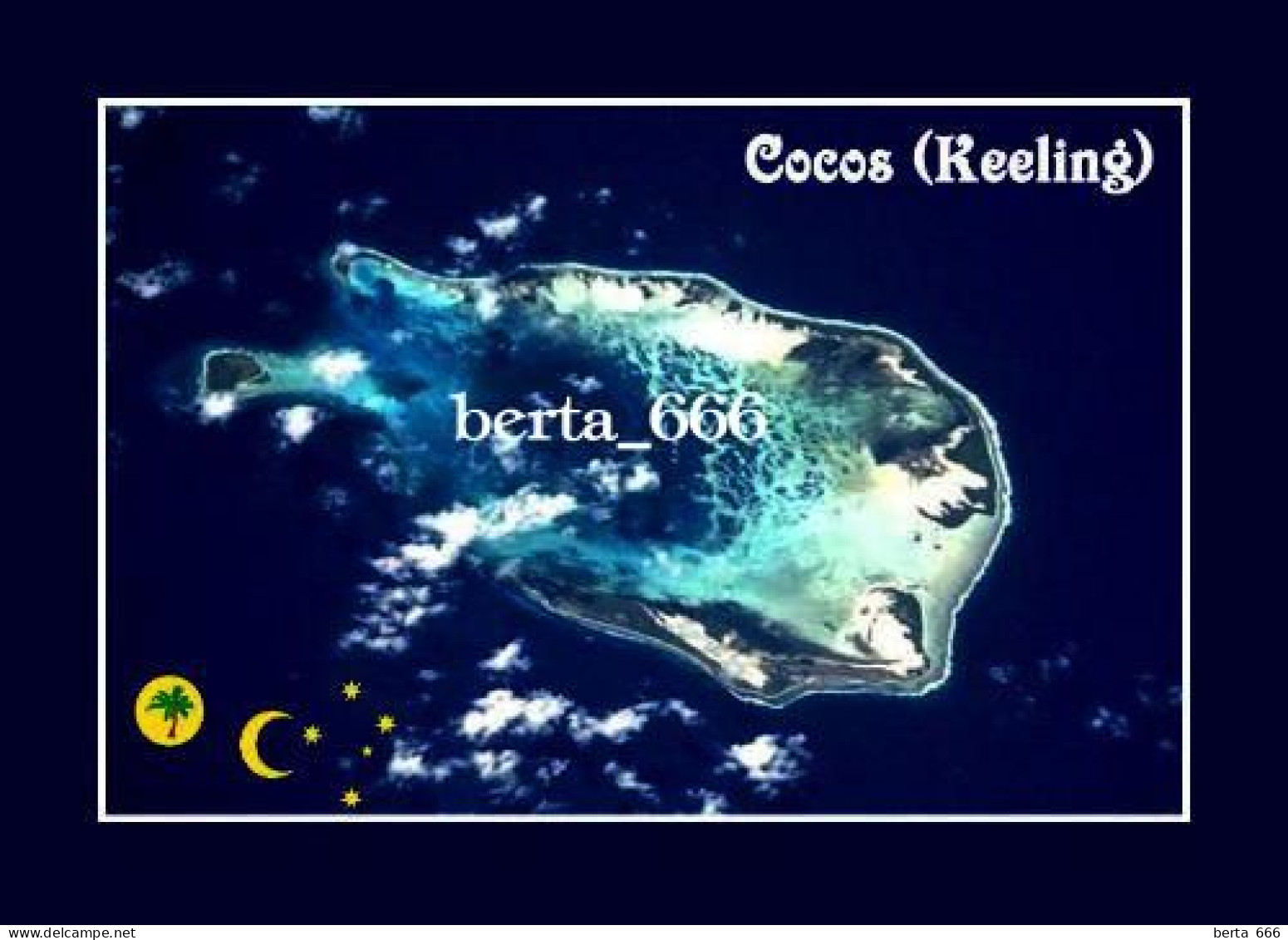 Cocos (Keeling) Islands Satellite View New Postcard - Isole Cocos (Keeling)