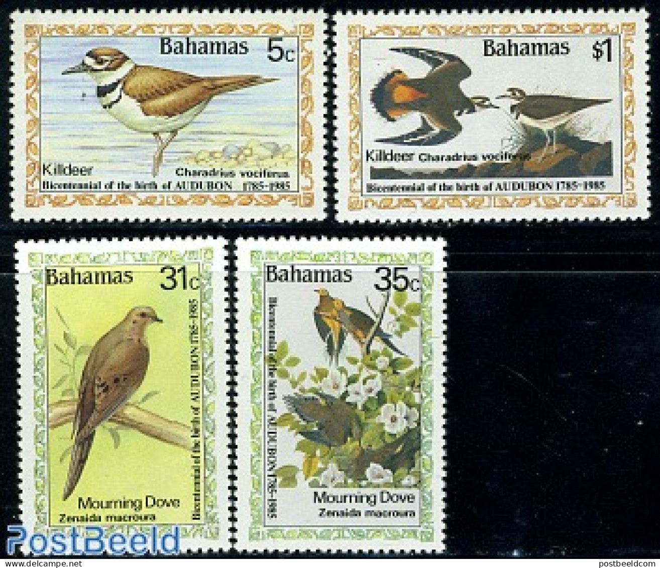 Bahamas 1985 Audubon, Birds 4v, Mint NH, Nature - Birds - Otros & Sin Clasificación