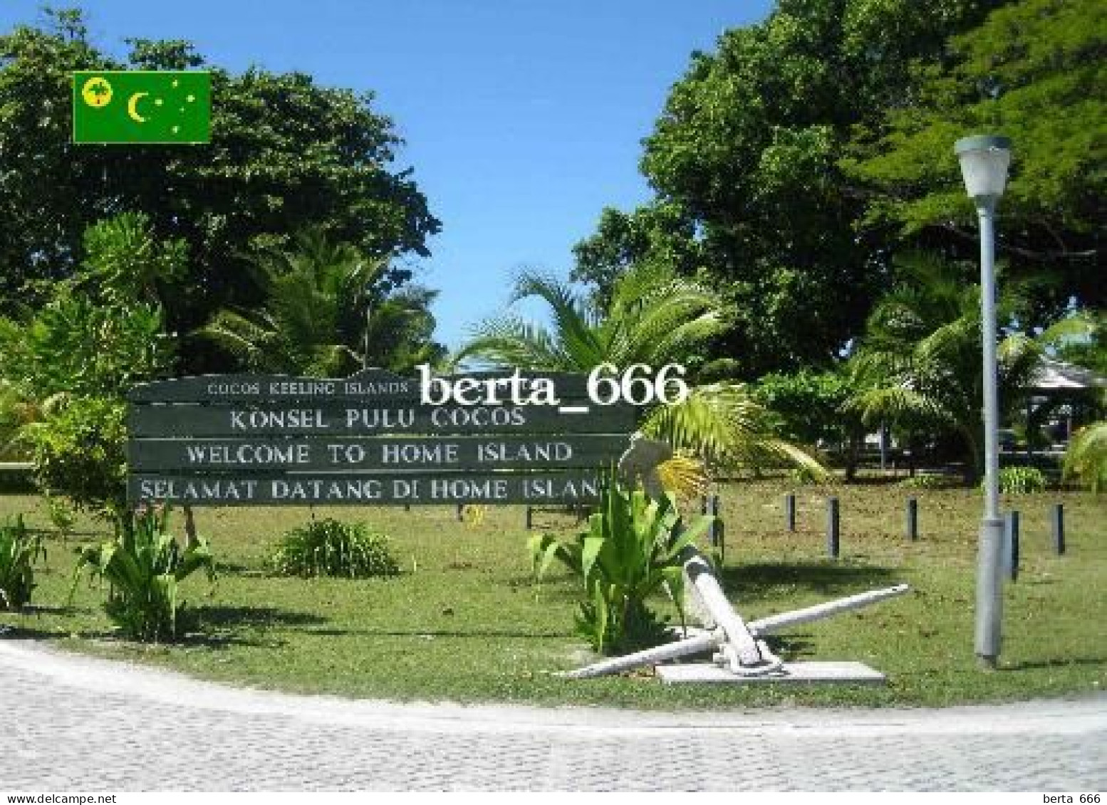 Cocos (Keeling) Islands Welcome Sign Home Island New Postcard - Cocos (Keeling) Islands