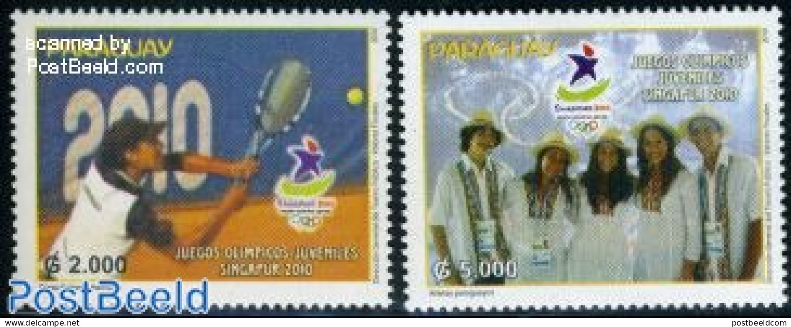 Paraguay 2010 Youth Olympic Singapore 2v, Mint NH, Sport - Olympic Games - Tennis - Tenis