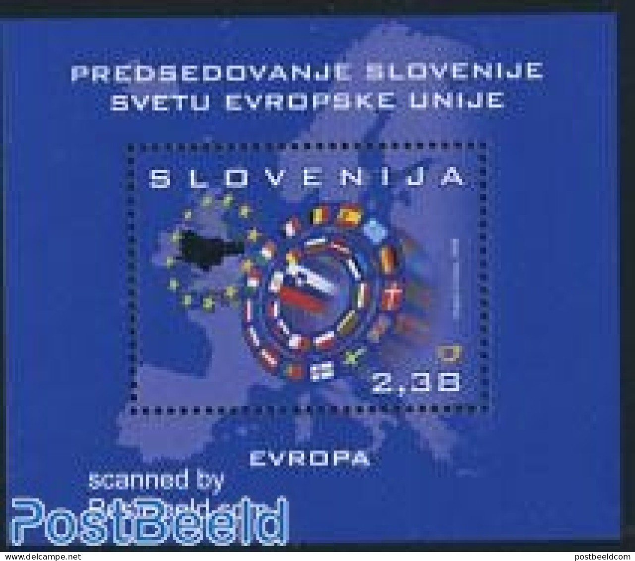 Slovenia 2008 European Chairmanship S/s, Mint NH, History - Various - Europa Hang-on Issues - Maps - Idee Europee