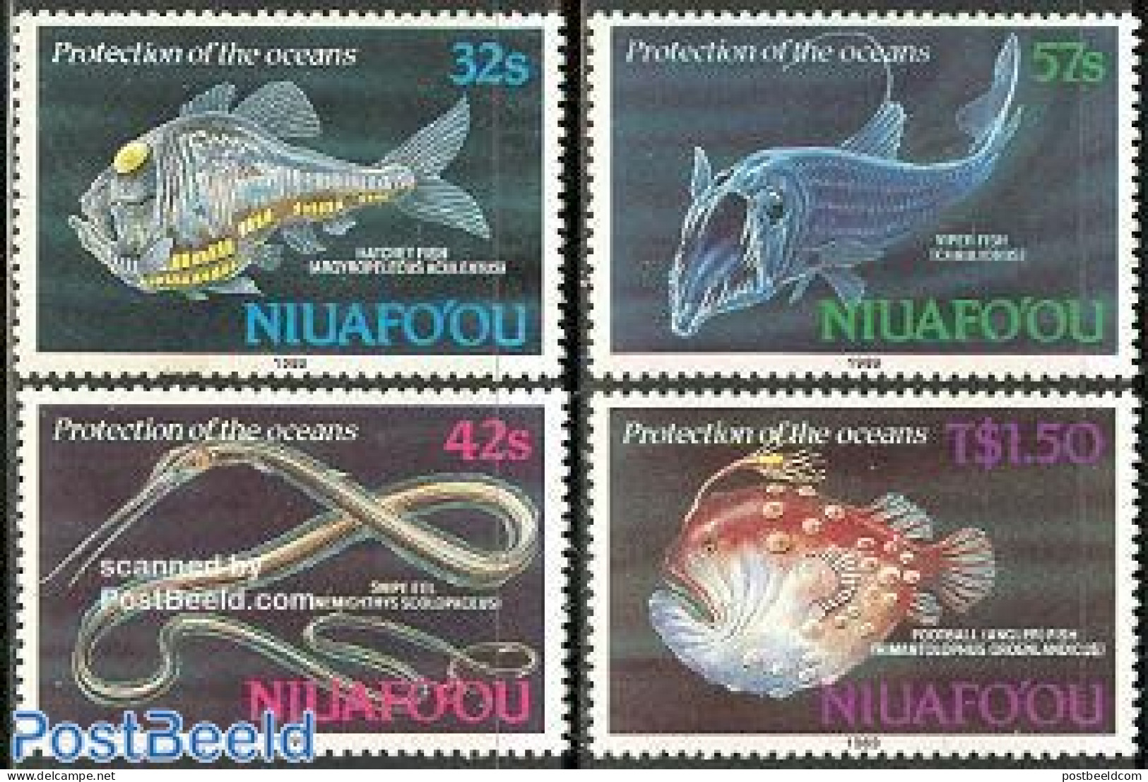 Niuafo'ou 1989 Fish 4v, Mint NH, Nature - Fish - Fishes