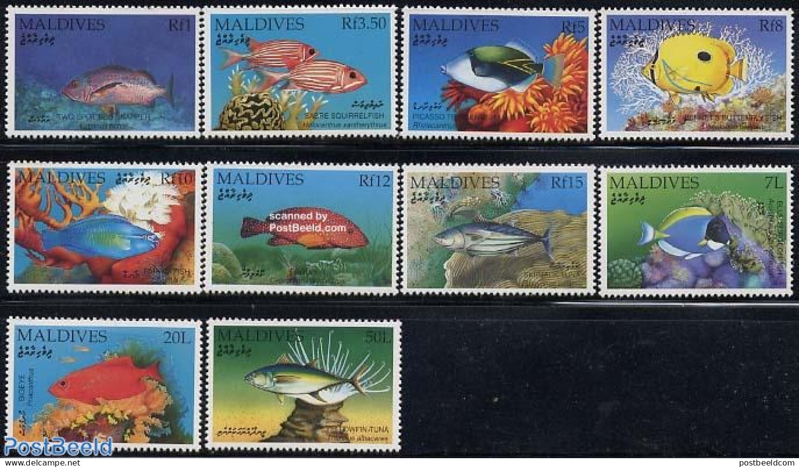 Maldives 1992 Fish 10v, Mint NH, Nature - Fish - Fishes