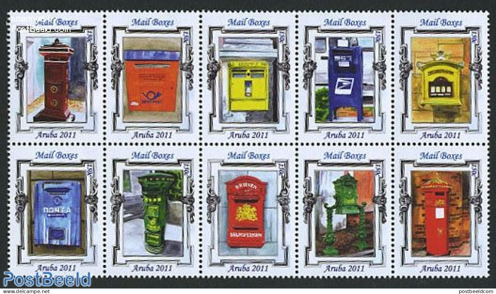 Aruba 2011 Mail Boxes 10v [++++], Mint NH, Mail Boxes - Post - Posta