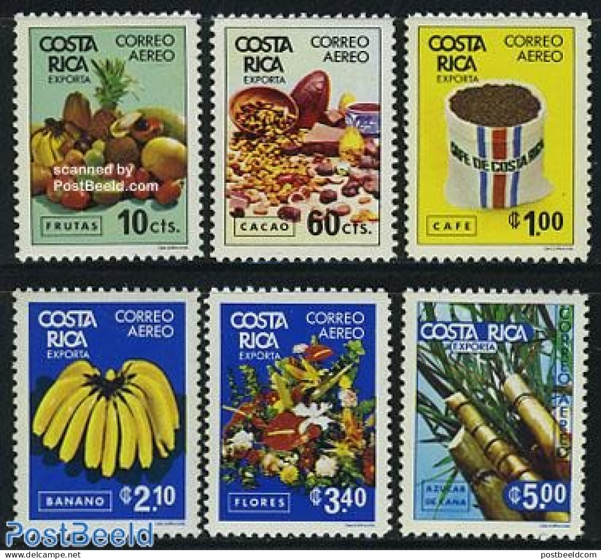 Costa Rica 1980 Fruits 6v, Mint NH, Nature - Fruit - Fruits