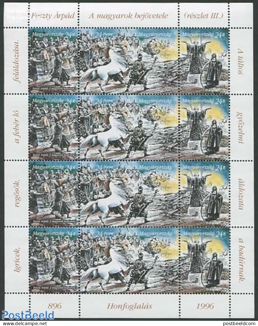 Hungary 1996 History M/s, Mint NH, History - Nature - History - Horses - Unused Stamps