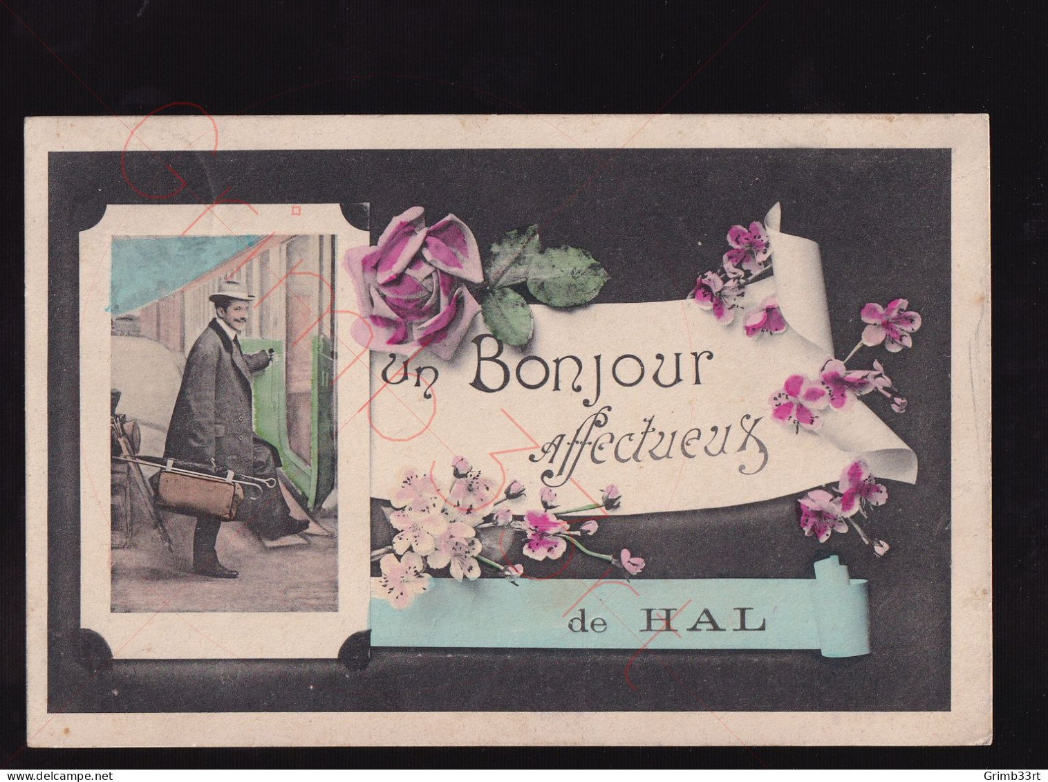 Hal - Un Bonjour Affectueux - Postkaart - Halle