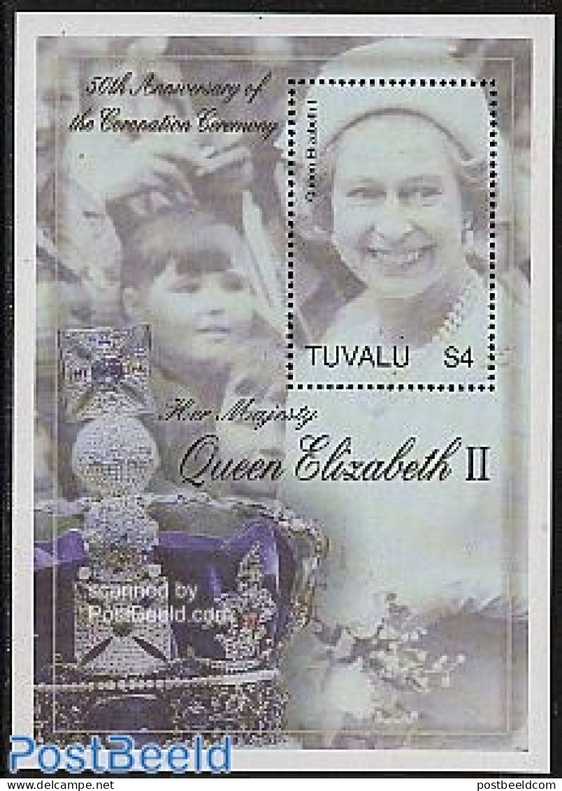 Tuvalu 2003 Golden Jubilee S/s, Mint NH, History - Kings & Queens (Royalty) - Familias Reales