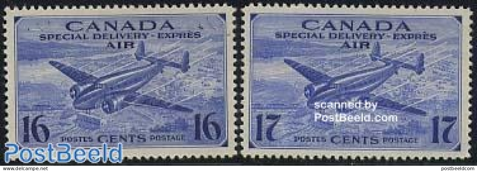 Canada 1942 Airmail 2v, Mint NH, Transport - Aircraft & Aviation - Unused Stamps