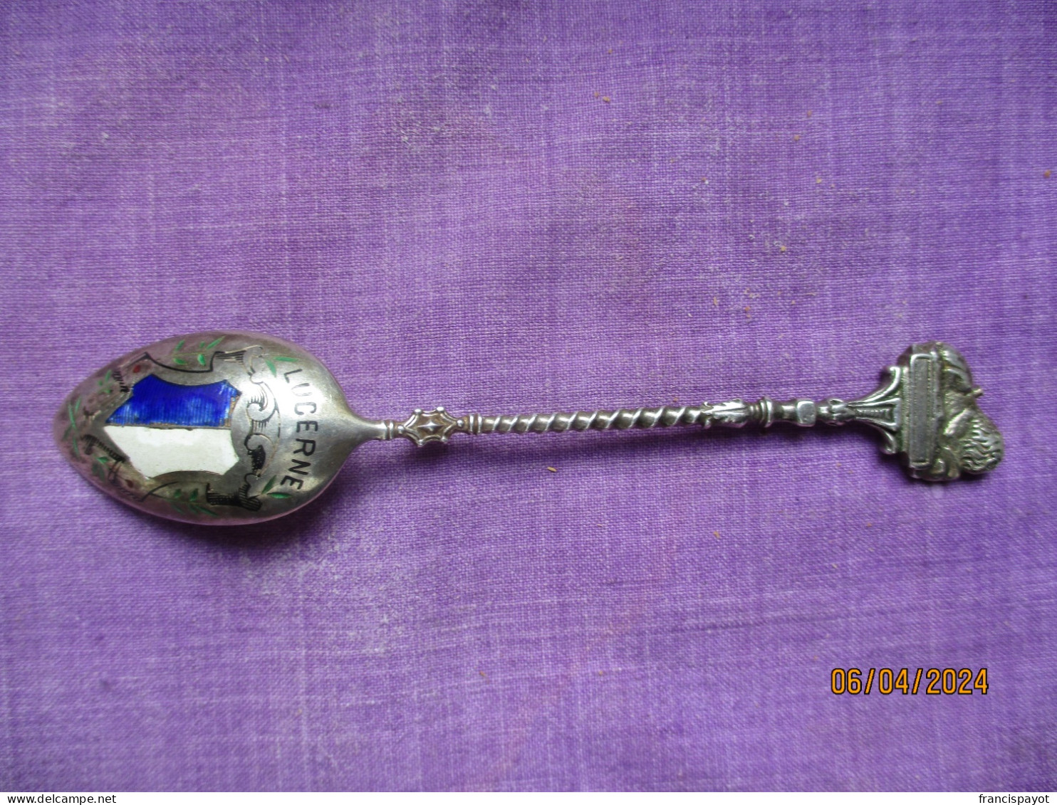 Suisse: Cuillère Souvenir, Canton De Lucerne - Argent 800, écusson Au Verso - Spoons