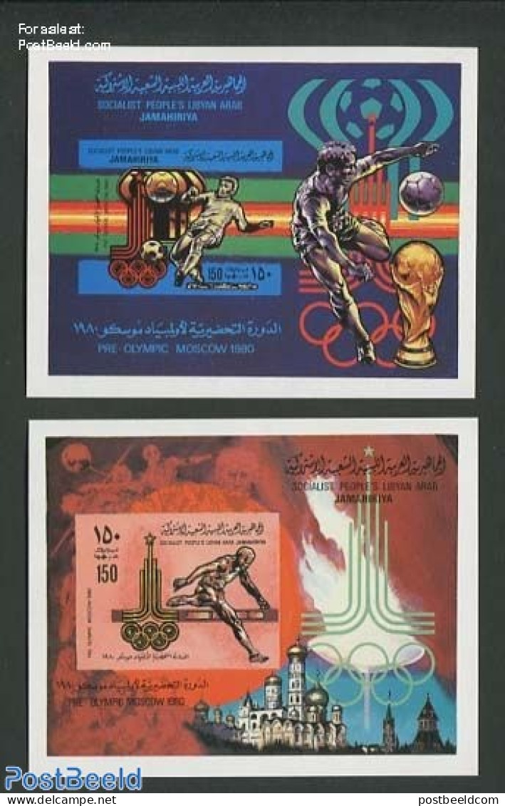 Libya Kingdom 1979 Olympic Games 2 S/s, Mint NH, Sport - Athletics - Football - Olympic Games - Atletica