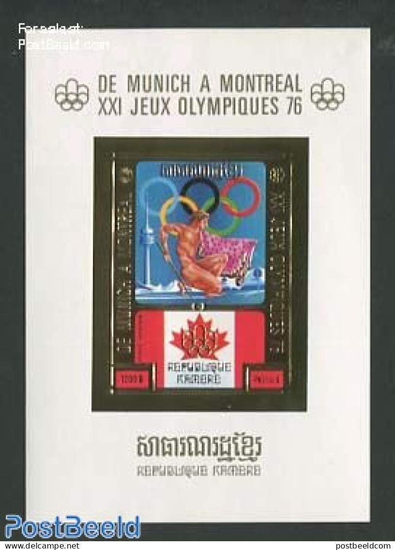 Cambodia 1975 Olympic Games S/s, Imperforated, Mint NH, Sport - Olympic Games - Cambodia