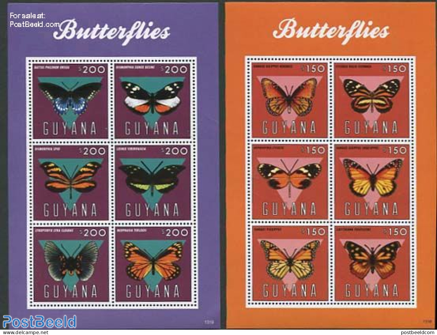 Guyana 2013 Butterflies 12v (2 M/s), Mint NH, Nature - Butterflies - Guyana (1966-...)