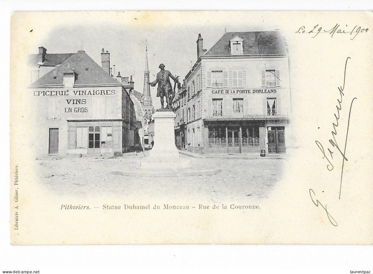 Pithiviers - Statue Duhamel Du Monceau - Rue De La Couronne - édit. A. Gibier  + Verso - Pithiviers