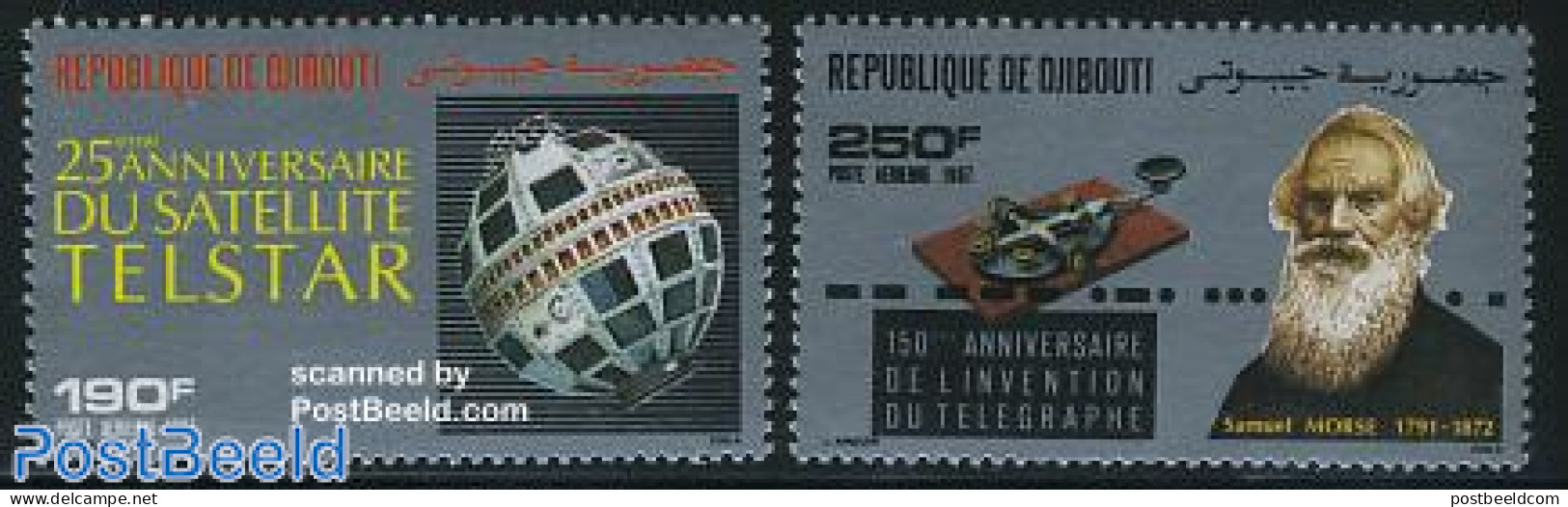 Djibouti 1987 Telecommunication 2v, Mint NH, Science - Transport - Telecommunication - Space Exploration - Telecom