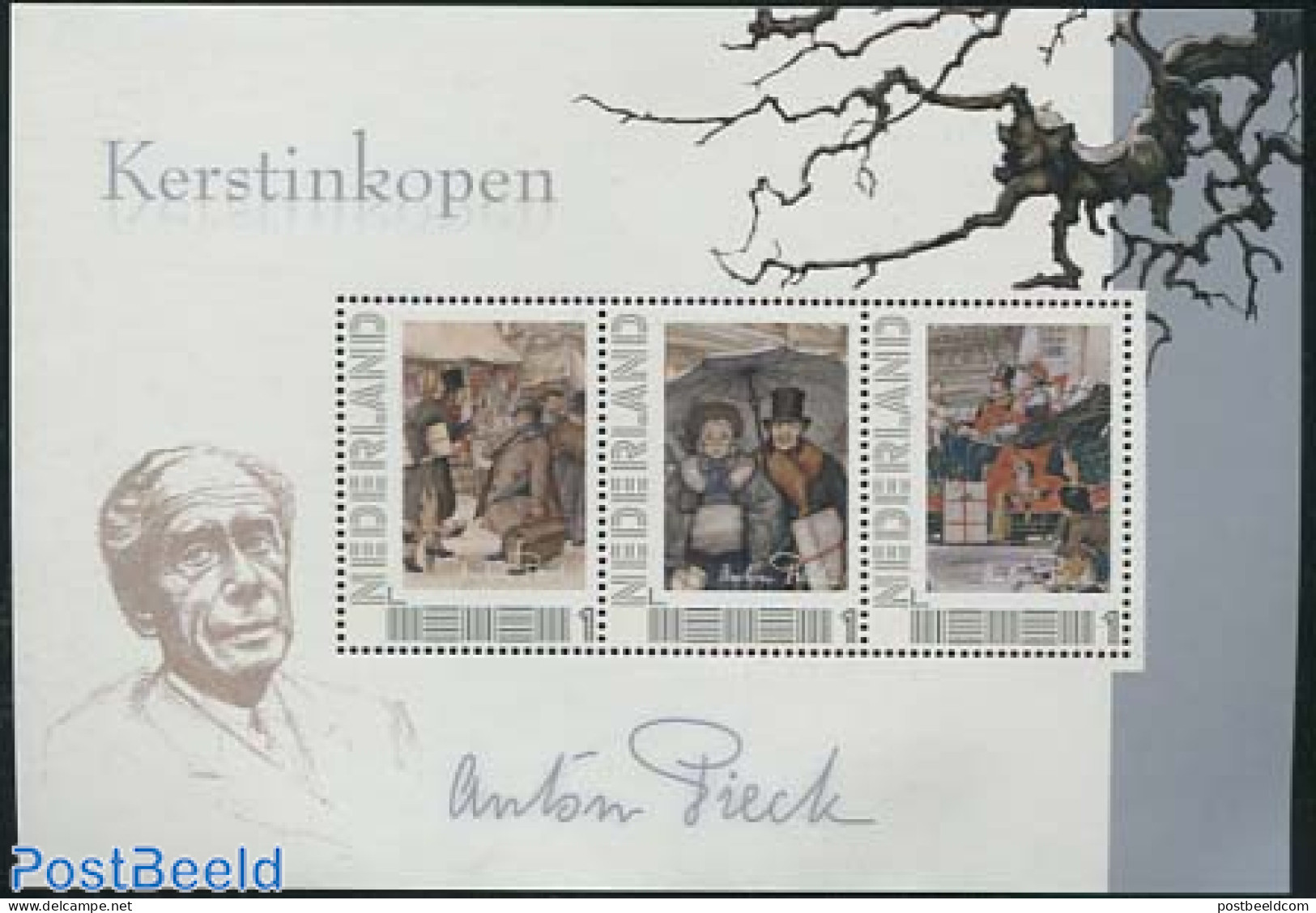 Netherlands - Personal Stamps TNT/PNL 2013 Anton Pieck 3v M/s (Kerstinkopen), Mint NH, Religion - Various - Christmas .. - Navidad