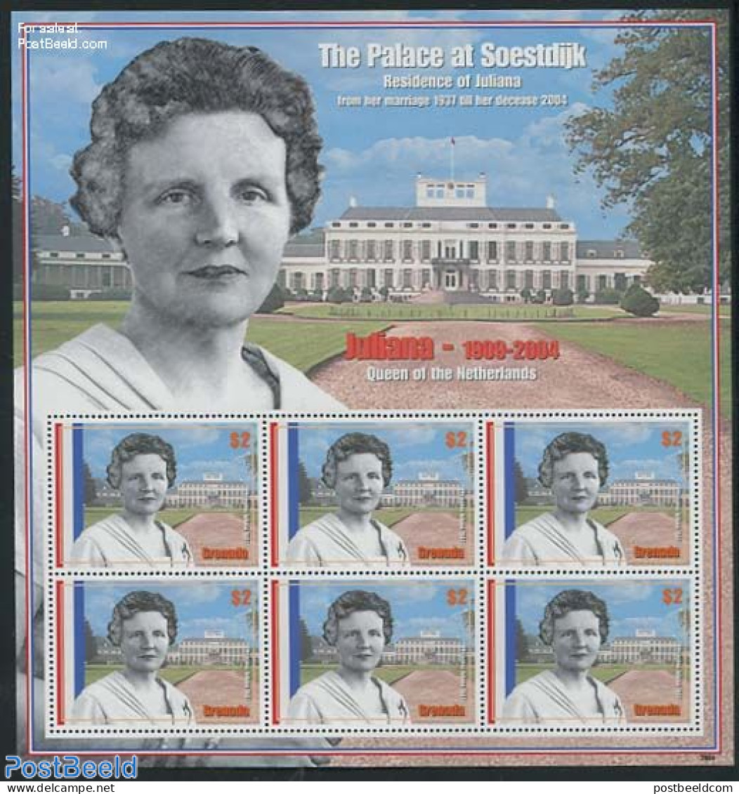 Grenada 2004 Queen Juliana M/s, Mint NH, History - Kings & Queens (Royalty) - Netherlands & Dutch - Familias Reales