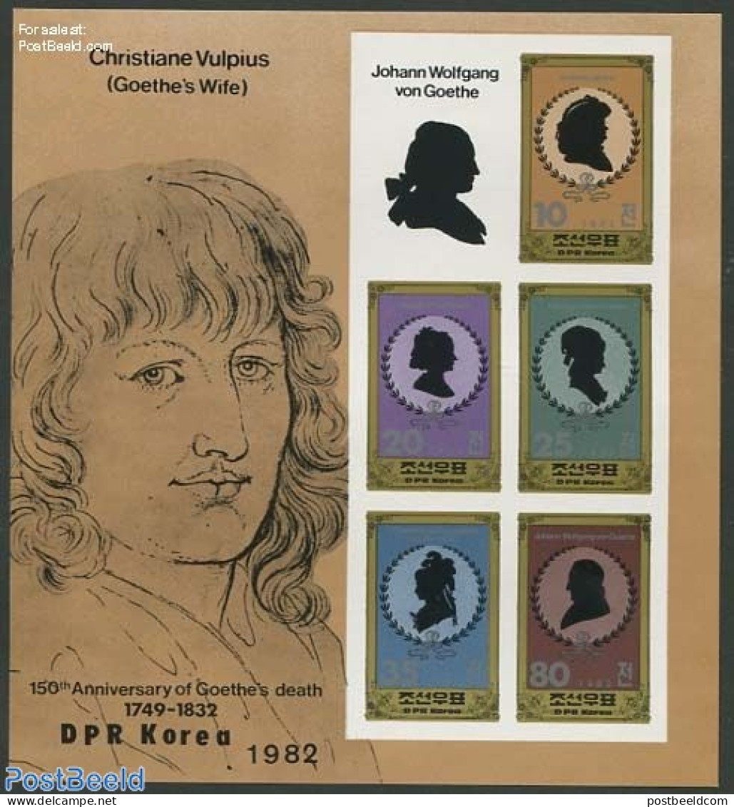 Korea, North 1982 W. Von Goethe S/s Imperforated, Mint NH, History - Germans - Art - Authors - Ecrivains