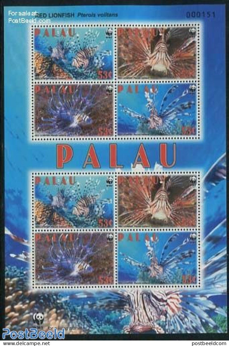 Palau 2009 WWF, Red Lionfish M/s, Mint NH, Nature - Fish - World Wildlife Fund (WWF) - Fishes