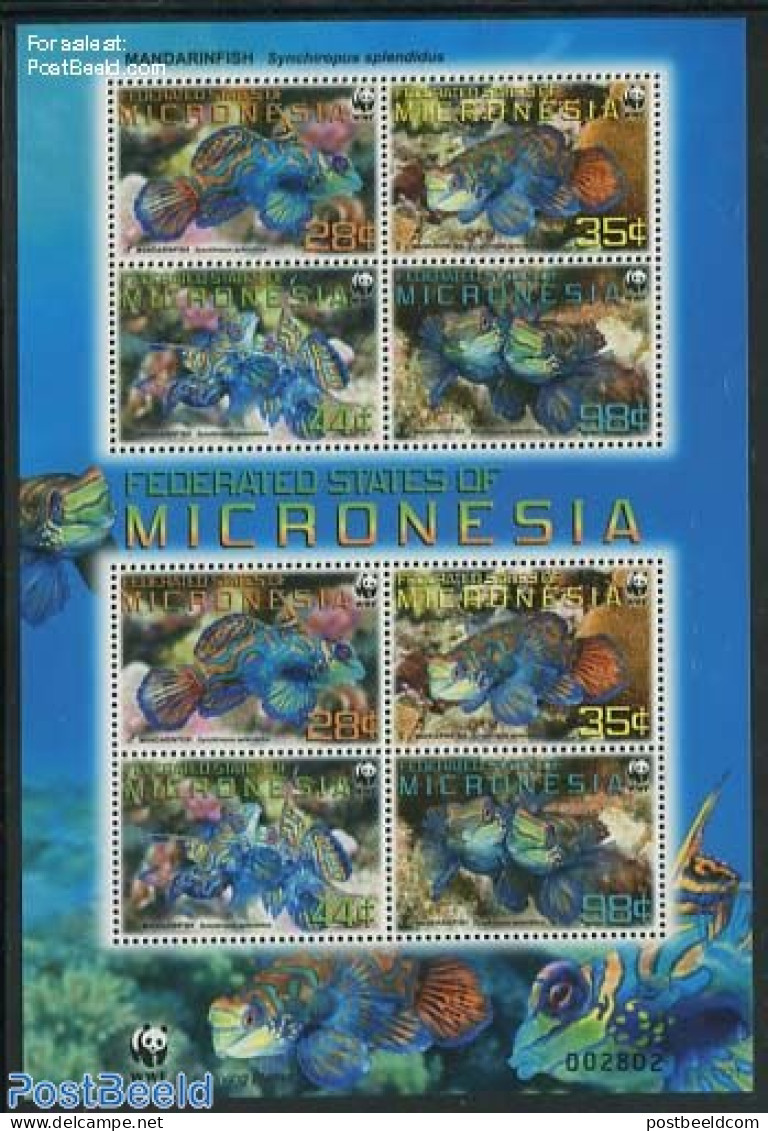 Micronesia 2009 WWF, Fish 2x4v M/s, Mint NH, Nature - Fish - World Wildlife Fund (WWF) - Fishes