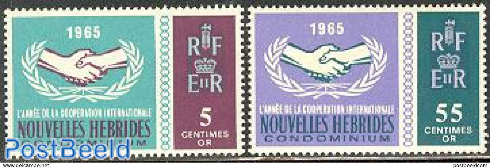 New Hebrides 1965 International Co-operation 2v F, Mint NH, History - United Nations - Unused Stamps