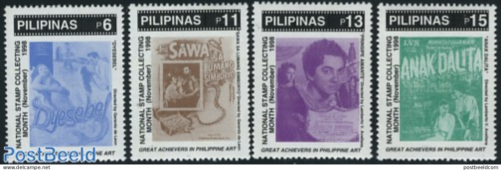 Philippines 1998 Film Posters 4v, Mint NH, Performance Art - Film - Cinéma