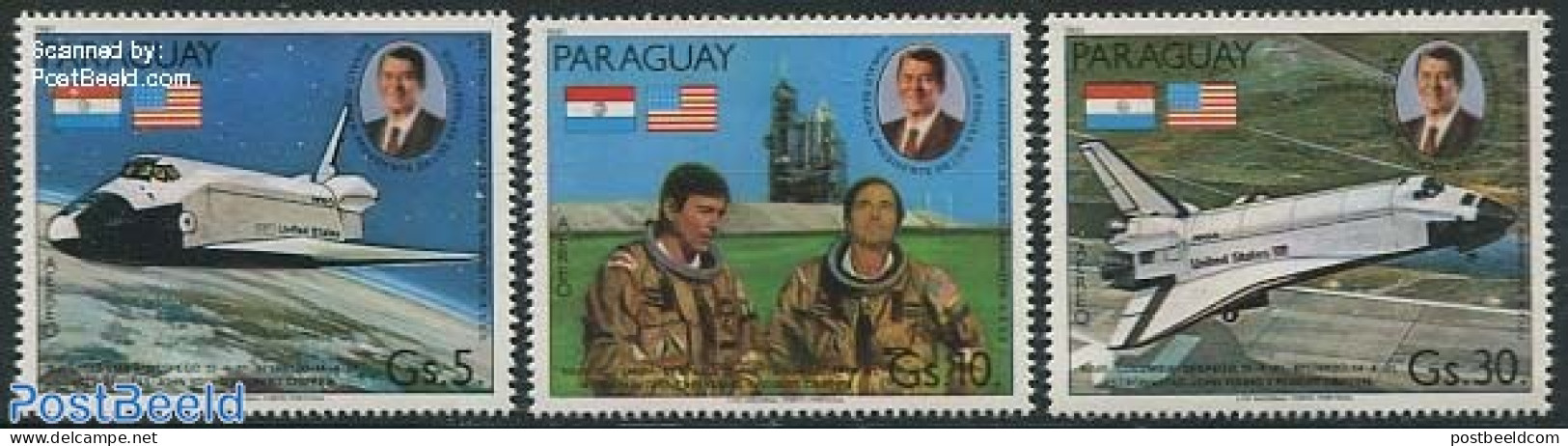 Paraguay 1981 Space Shuttles 3v, Mint NH, Transport - Space Exploration - Paraguay