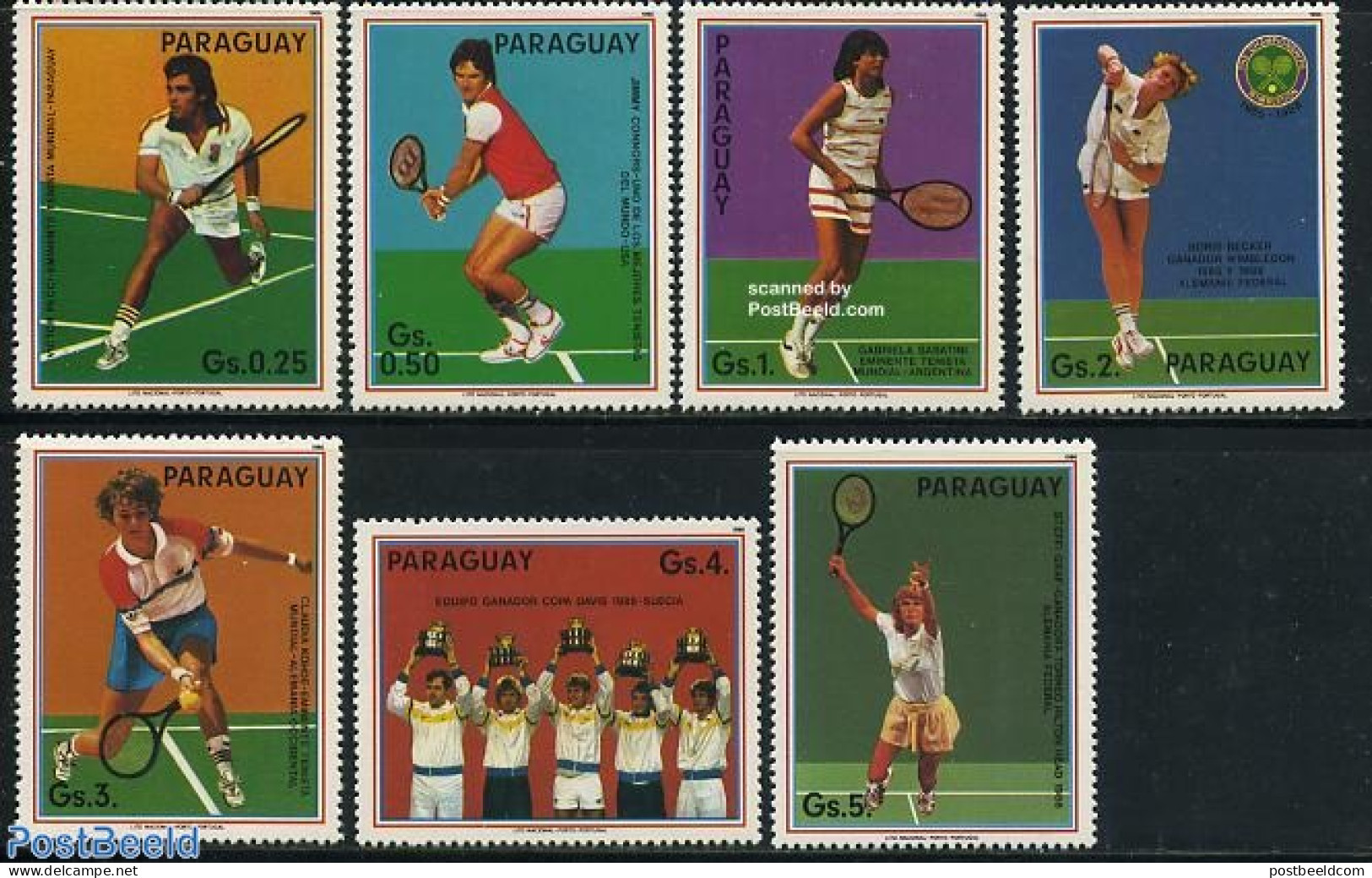 Paraguay 1986 Tennis 7v, Mint NH, Sport - Tennis - Tennis