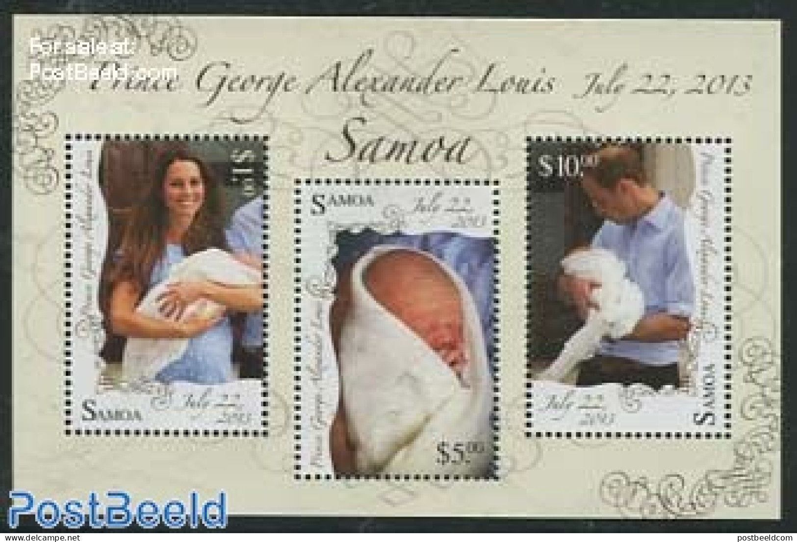 Samoa 2013 Royal Baby S/s, Mint NH, History - Kings & Queens (Royalty) - Familias Reales
