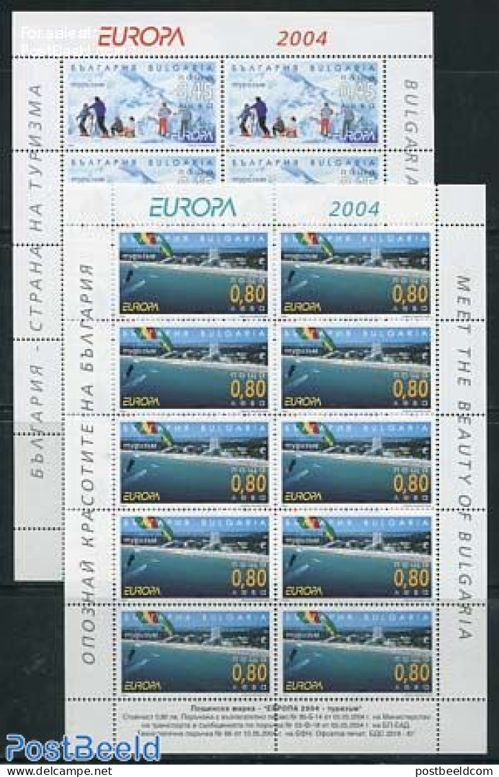 Bulgaria 2004 Europa 2 M/ss, Mint NH, History - Sport - Various - Europa (cept) - Skiing - Tourism - Nuevos