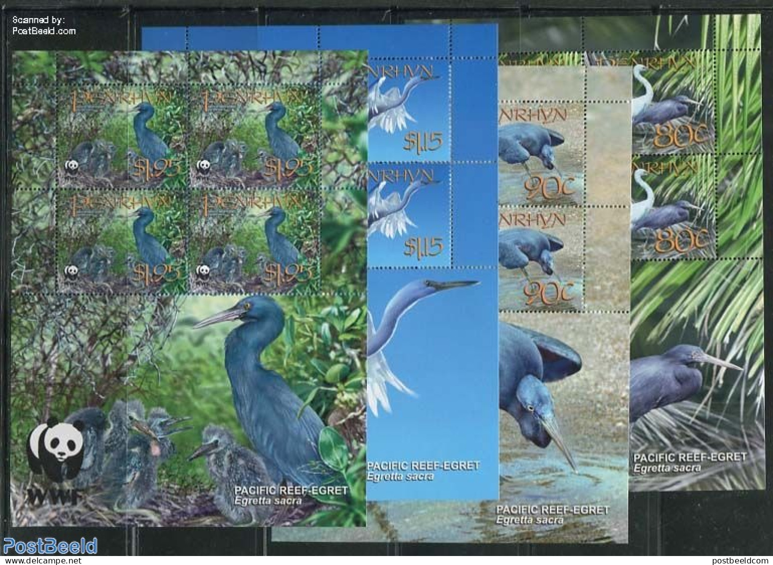 Penrhyn 2008 WWF, Birds 4 M/s, Mint NH, Nature - Birds - World Wildlife Fund (WWF) - Penrhyn