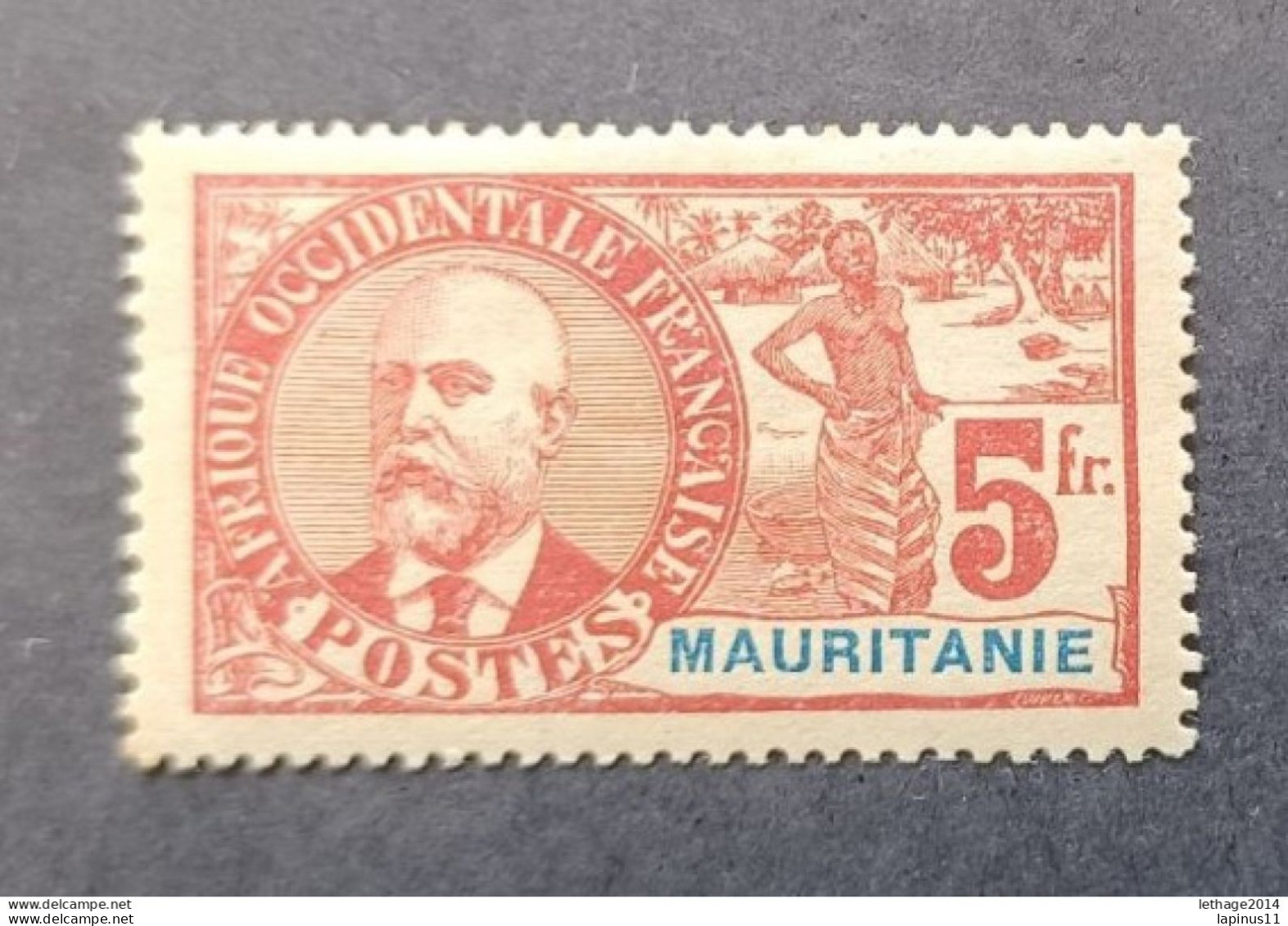 COLONIE FRANCE MAURITANIE 1906 GOUVERNEUR GENERAL NOEL EUGENE BALLAY MAURITANIE EN ROUGE CAT YVERT N 16 MNHL VERY RARE - Unused Stamps