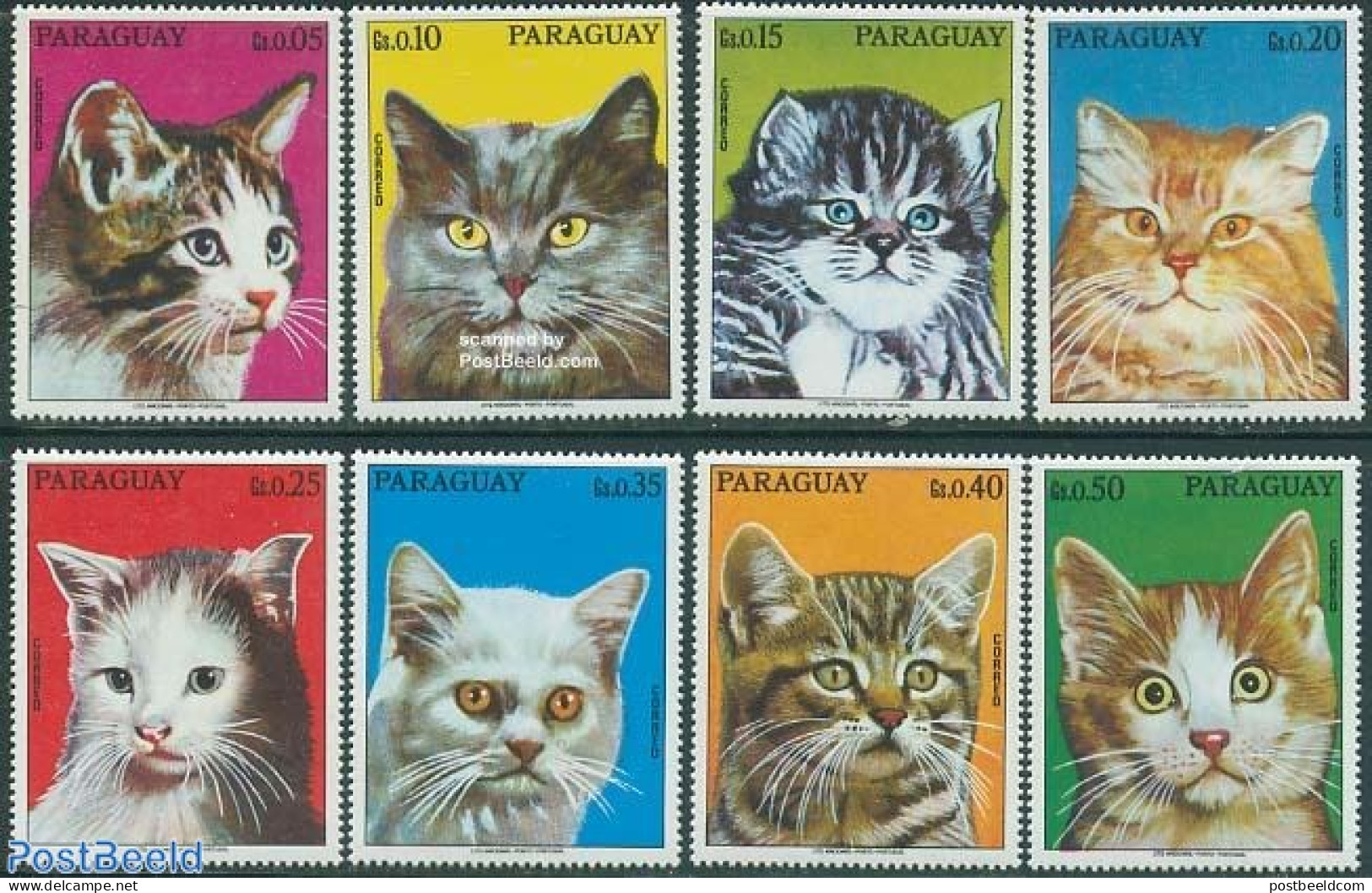 Paraguay 1976 Cats 8v, Mint NH, Nature - Cats - Paraguay
