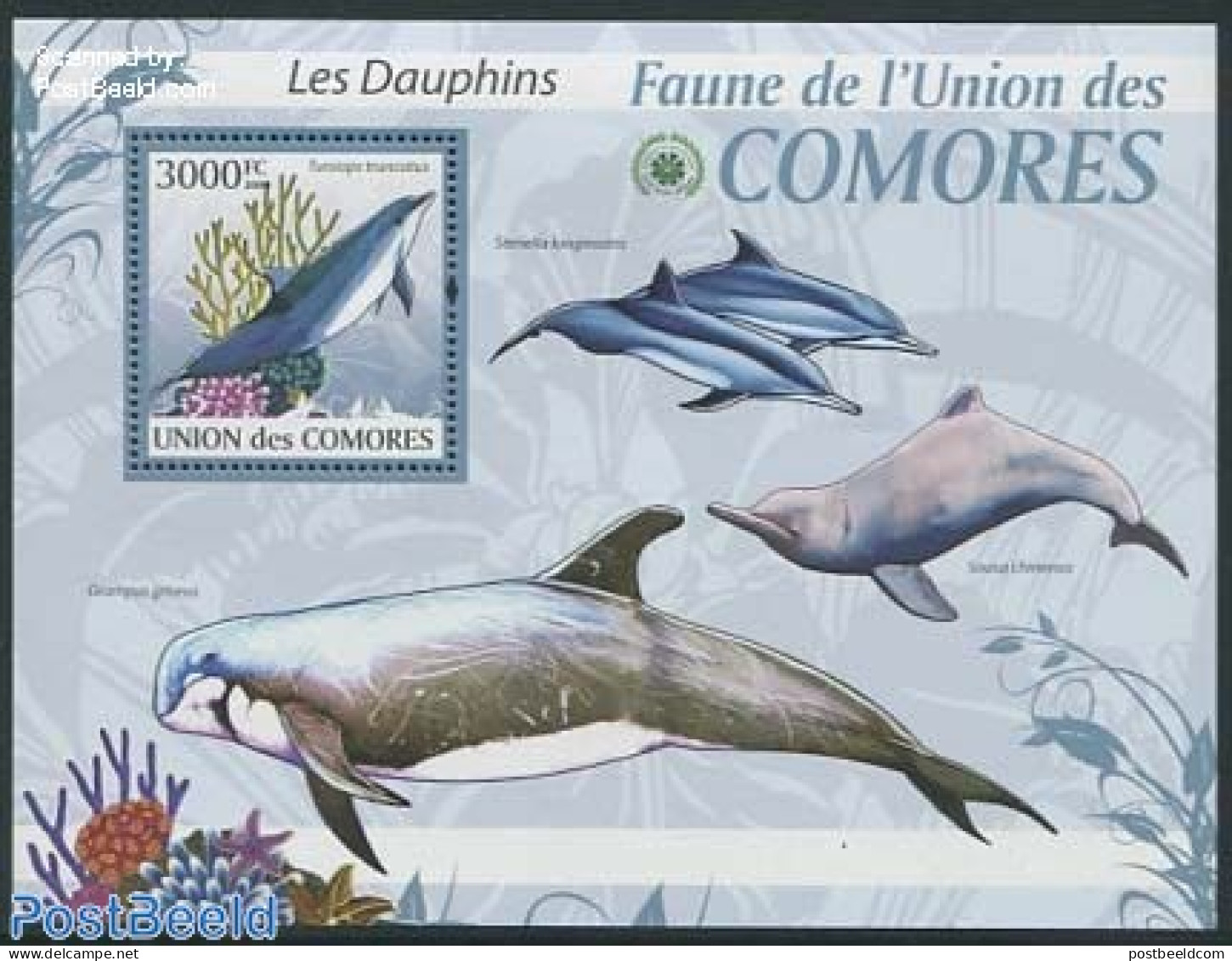 Comoros 2009 Dolphins S/s, Mint NH, Nature - Sea Mammals - Isole Comore (1975-...)